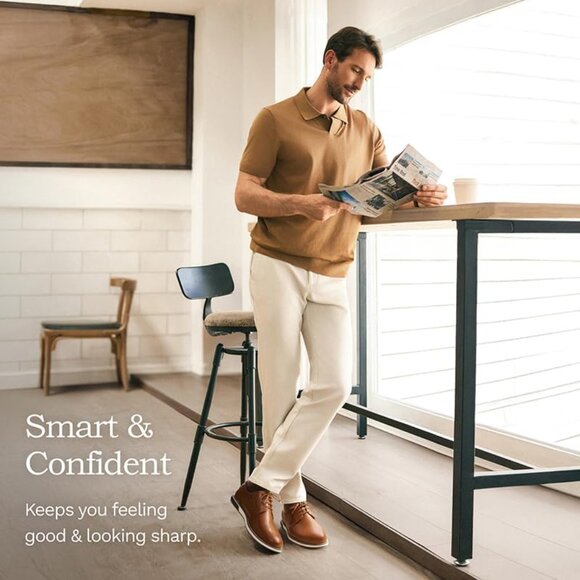 Bruno Marc Men's Brown Oxford Formal Business Dress Plain Lace UpToe Sneakers - Picture 7 of 9